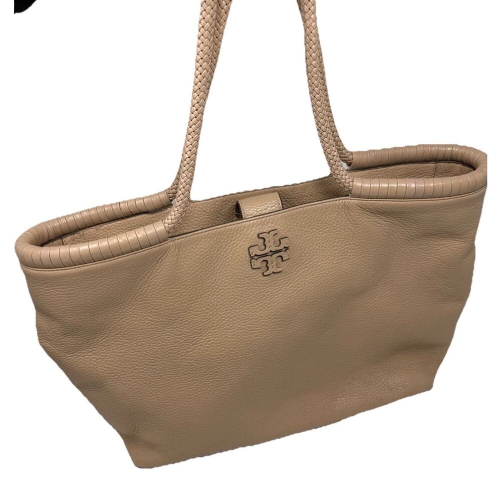 NEW TORY BURCH LEATHER TAYLOR TOTE DEVON SAND NEW WITH TAGS - Picture 3 of 11